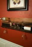 Wall Mounted Wine Rack Holds 7 Bottles And Glasses 2 small