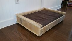 Recycled Wood Dog Bed With 2" Poly Foam Pillow. Free Personalization 3 small