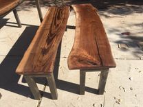 Walnut Live Edge Table With Benches 8ft 4 small