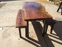 Walnut Live Edge Table With Benches 8ft 6 small