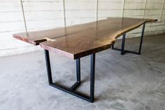Modern Black Walnut Live Edge Dining / Conferencetable 2 small