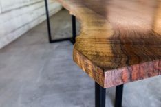 Modern Black Walnut Live Edge Dining / Conferencetable 4 small