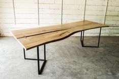 Modern Red Elm Live Edge Dining / Conference Table 3 small