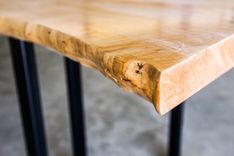 Modern Maple Live Edge Dining Table 3 small