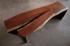 Waterfall Edge Walnut Bench Or Coffee Table 4 small