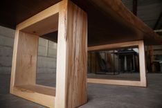 Live Edge Walnut Coffee Table With Maple Base 4 small