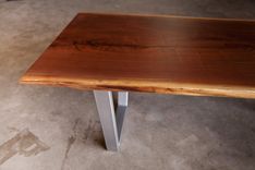 Live Edge Walnut Coffee Table With Powder Coated Steel Base 1 small