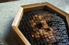 The Pixelated Skull | Coffin | Walnut | Maple | Mahogany | 2 small