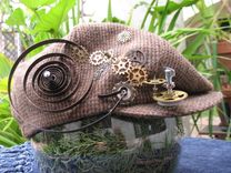 Hat: Newsboy Style With Steampunk Accessories 3 small