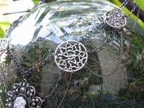 Jewelry: Steampunk / Neo-Victorian Necklace: Silver Cameo With Filigree 2 small