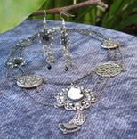 Jewelry: Steampunk / Neo-Victorian Necklace: Silver Cameo With Filigree 6 small