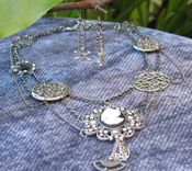 Jewelry: Steampunk / Neo-Victorian Necklace: Silver Cameo With Filigree 8 small