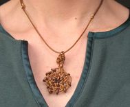 Necklace And Pendant: Circle Of Life Knot In Brown With Copper Beads 1 small