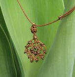Necklace And Pendant: Circle Of Life Knot In Brown With Copper Beads 3 small