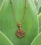 Necklace And Pendant: Circle Of Life Knot In Brown With Copper Beads 5 small