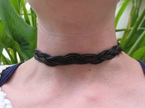 Necklace / Choker:  Turk's Head Knot From Leather Cord 1 small