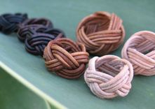 Ring:  Turk's Head Knot From Leather Cord 4 small