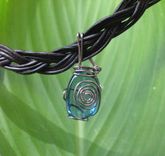 Blue Glass Wire-Wrapped Pendant 5 small