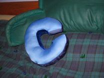 Stuffed Initials / Alphabet Letter Pillow: Blue Letter C 2 small