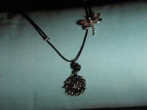 Circle Of Life Leather Cord Necklace Knot With Dragonfly Pendant 2 small