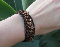 Men's Bracelet: Knot And Braid In Brown Leather Cord 11 small