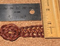 Men's Bracelet: Knot And Braid In Brown Leather Cord 9 small