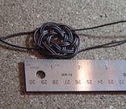 Men's Bracelet: Knot And Braid In Brown Leather Cord 8 small