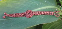 Men's Bracelet: Knot And Braid In Brown Leather Cord 6 small