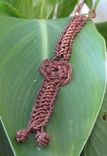 Men's Bracelet: Knot And Braid In Brown Leather Cord 1 small