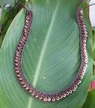 Braided Leather Necklace: Brown With Copper Beads 2 small