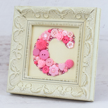 Custom Framed Button Art Monogram Letter 1 small