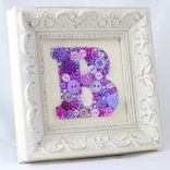 Custom Framed Button Art Monogram Letter 2 small