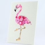 Pink Flamingo Button Art Wall Hanging 1 small