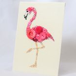 Pink Flamingo Button Art Wall Hanging 4 small