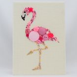 Pink Flamingo Button Art Wall Hanging 5 small