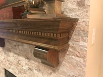 Fireplace Mantel Traditional Dental Molding Snake River Design With Corbels Stained Dark Walnut 1 small