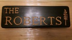 Family Name Custom Carved Wood Signs Redwood Rustic Look 2 small