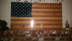 Multi-Board Cedar Pine Redwood American Flag 1 small