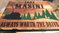Custom Carved Family Name Redwood Signs 4 small