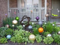 Metal Garden Sphere Sculptures 3 small