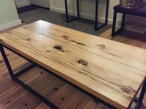 Reclaimed Cattle Fence Wood And Welded Steel Coffee Table 6 small