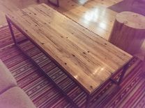 Reclaimed Trailer Floor Wood & Steel Coffee Table 2 small