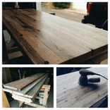 Reclaimed Trailer Floor Wood & Steel Coffee Table 5 small