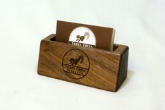 Solid Walnut Business Card Holder, Option For Custom Engraving 1 small