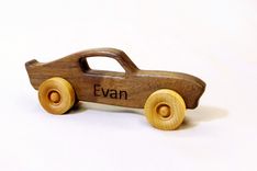Wooden Toy Muscle Car - Customized With Name 2 small