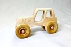 Wooden Toy Jeep - Customized With Name 4 small