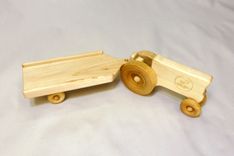 Wooden Toy Tractor And Trailer 2 small