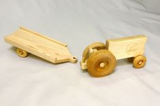 Wooden Toy Tractor And Trailer 3 small