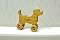Wooden Toy Dog - Customized With Name 2 small