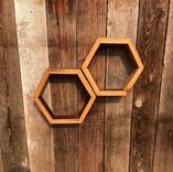 Wine Barrel Honeycomb Floating Shelves , Hexagon Shelves 1 small